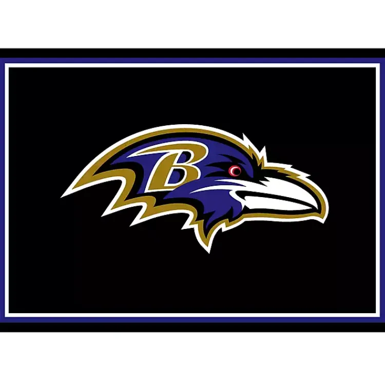 Area Rugs-Kirklands Home Baltimore Ravens Area Rug, 3x4 Black