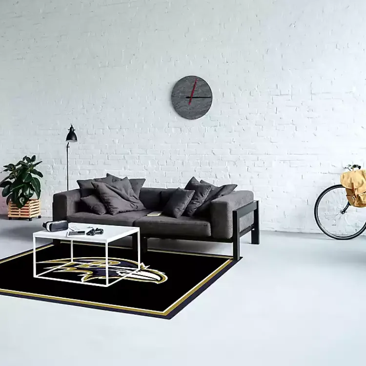 Area Rugs-Kirklands Home Baltimore Ravens Area Rug, 4x6 Black