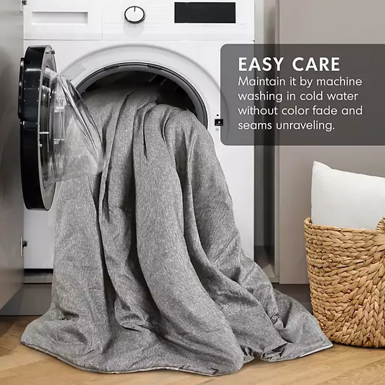 Comforters-Kirklands Home Chambray 3-pc. King Comforter Set Gray