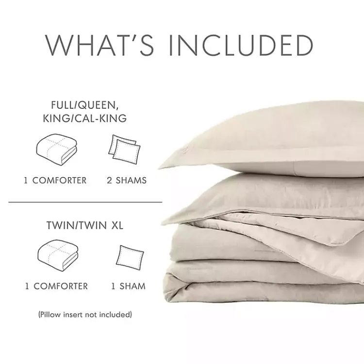 Comforters-Kirklands Home Cream Chambray 2-pc. Twin/Twin XL Comforter Set Ivory