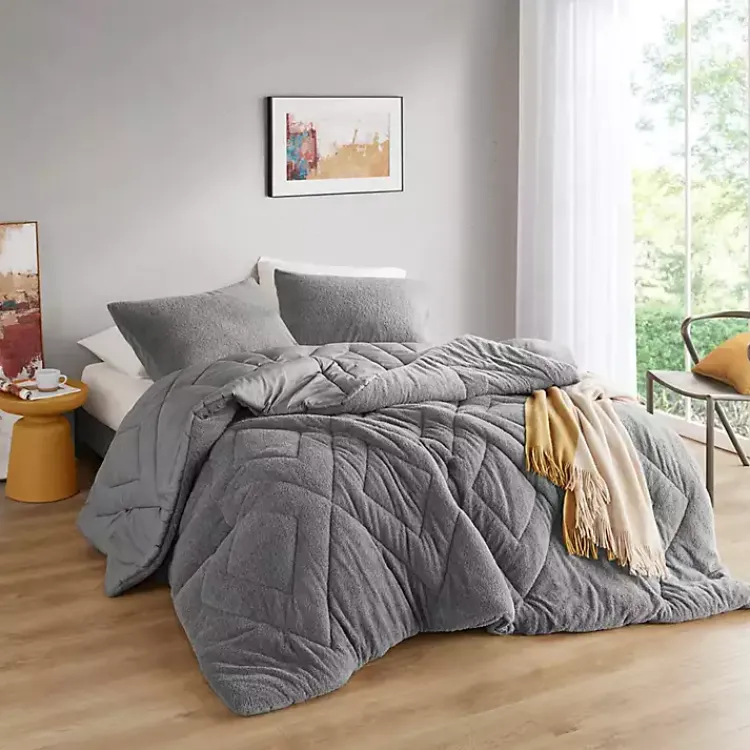 Comforters-Kirklands Home Quilted Teddy 2-pc. Twin Comforter Set Gray