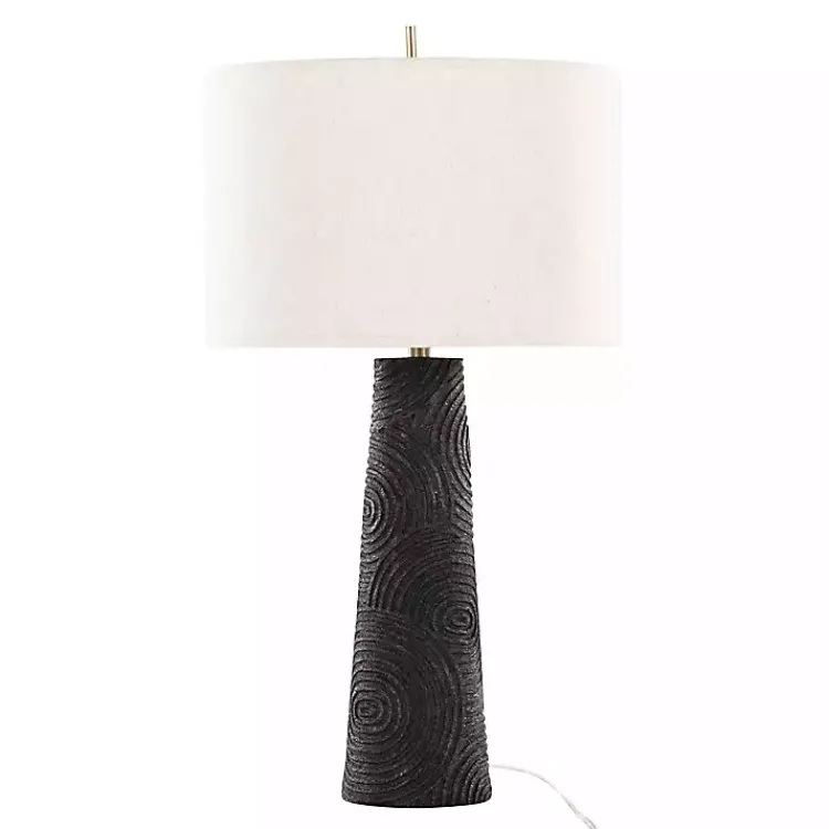 Table Lamps-Kirklands Home Matte Black Tapered Kona Table Lamps, Set of 2 Tan