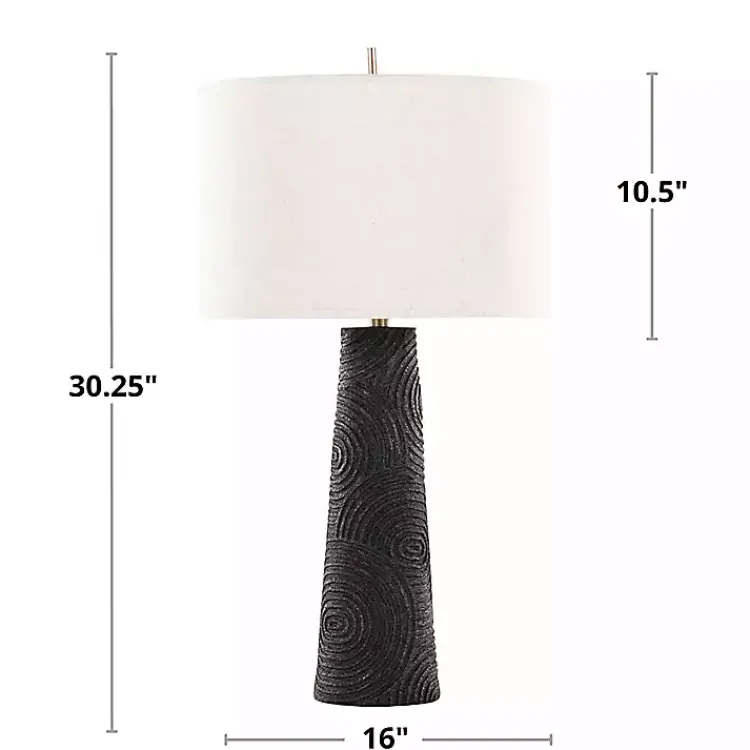 Table Lamps-Kirklands Home Matte Black Tapered Kona Table Lamps, Set of 2 Tan