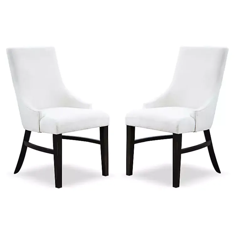 Dining Chairs-Kirklands Home Neutral Wingback Dining Chairs, Set of 2 Ivory