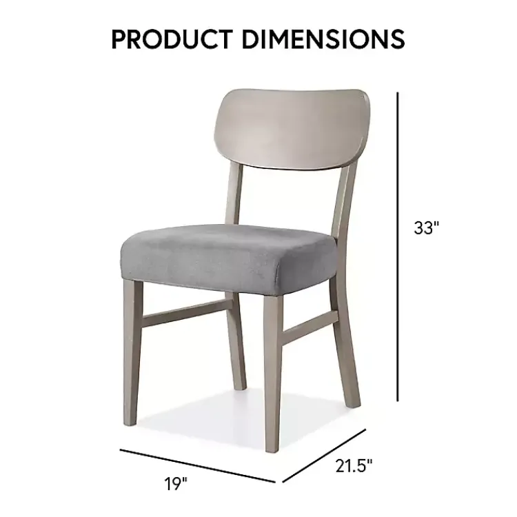 Dining Chairs-Kirklands Home Upholstered Porter Dining Chairs, Set of 2 Gray