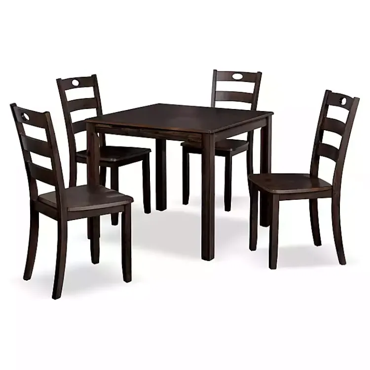 Dining Sets-Kirklands Home Espresso Wood Brooke 5-pc. Dining Furniture Set