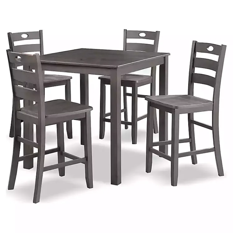 Dining Sets-Kirklands Home Wood Brooke 5-pc. Counter Height Set Gray