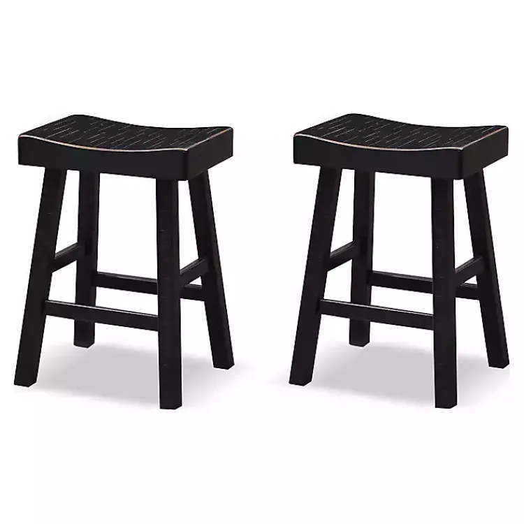 Bar Stools & Counter Height Stools-Kirklands Home Backless Cooper Counter Stools, Set of 2 Black