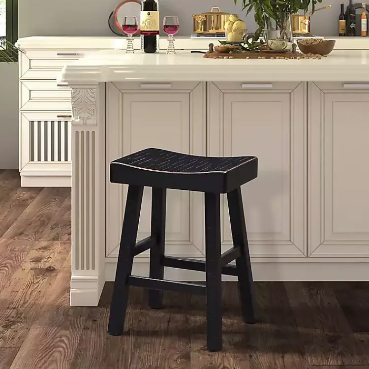 Bar Stools & Counter Height Stools-Kirklands Home Backless Cooper Counter Stools, Set of 2 Black