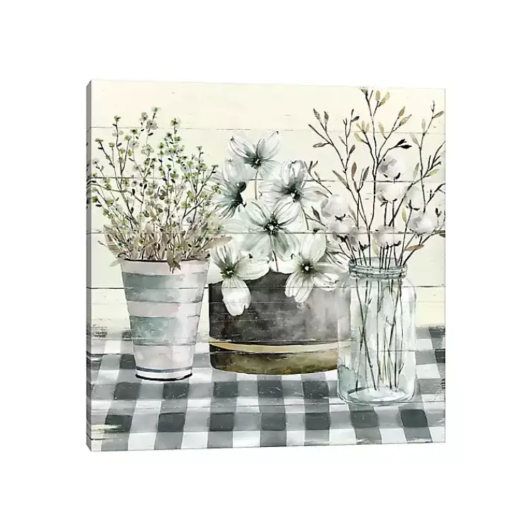 Canvas Art-Kirklands Home Spring Floral Gingham Canvas Art Print