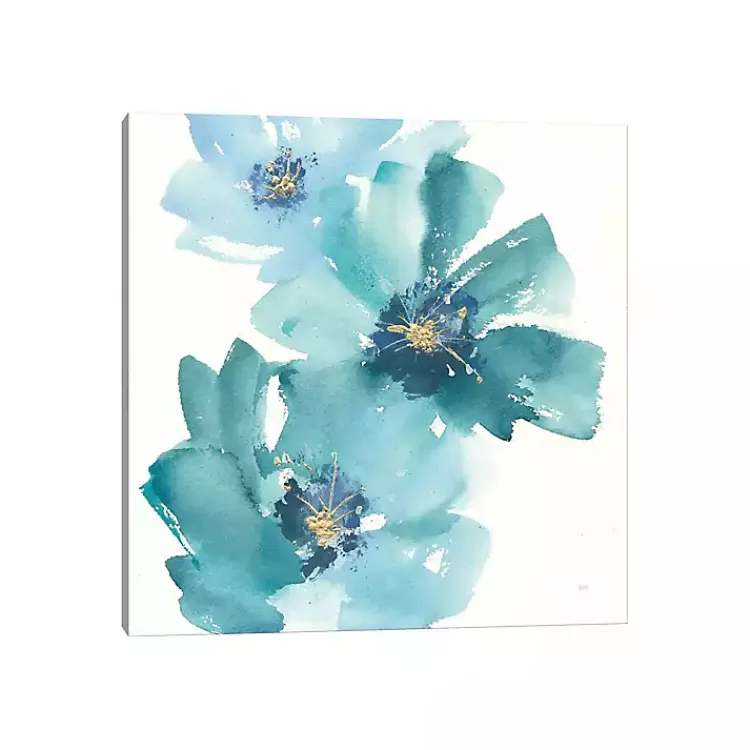 Canvas Art-Kirklands Home Teal Floral Cosmos Canvas Art Print
