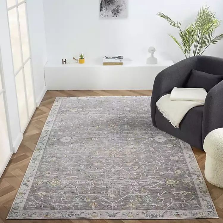 Area Rugs-Kirklands Home Gray Ivory Area Rug, 5x8