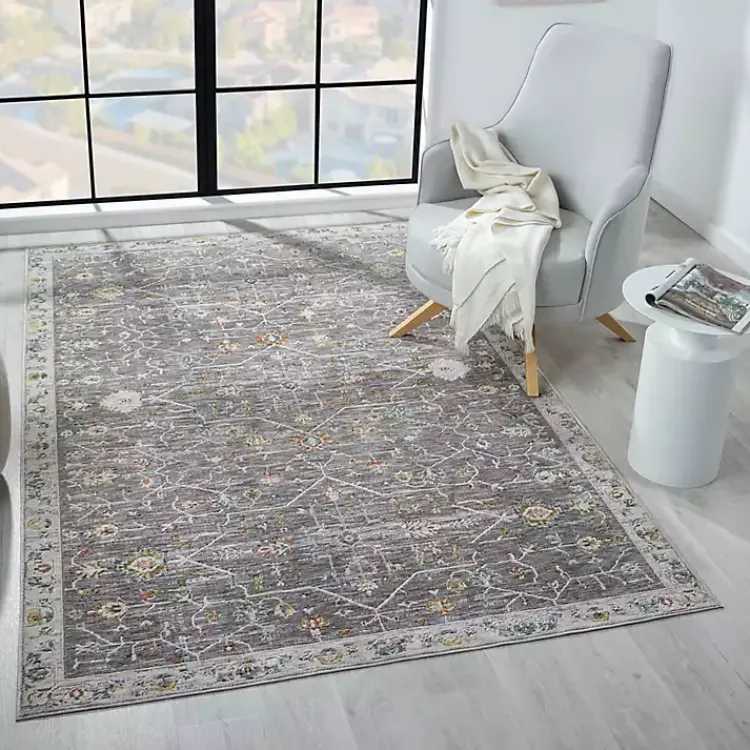 Area Rugs-Kirklands Home Gray Ivory Area Rug, 7x9