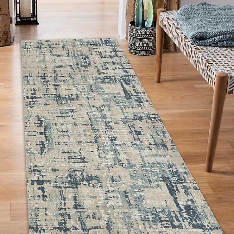 Area Rugs-Kirklands Home Blue Avalon Abstract Pattern Area Rug, 3x8