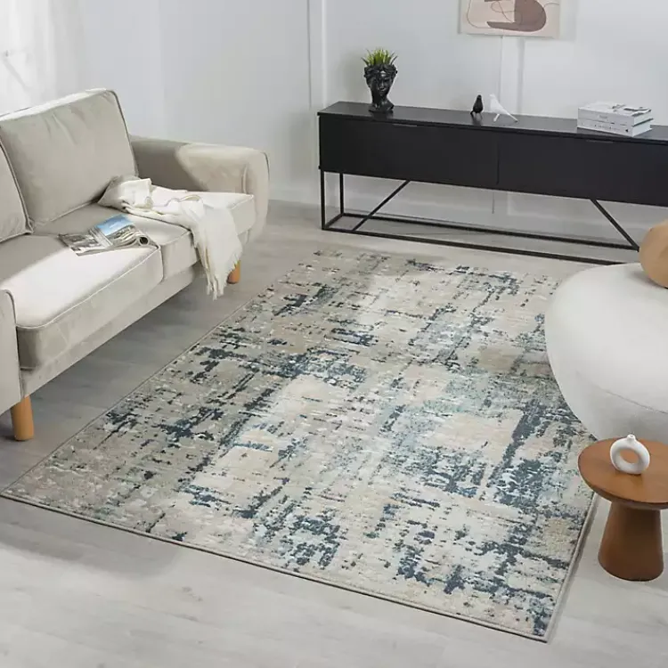 Area Rugs-Kirklands Home Blue Avalon Abstract Pattern Area Rug, 5x8