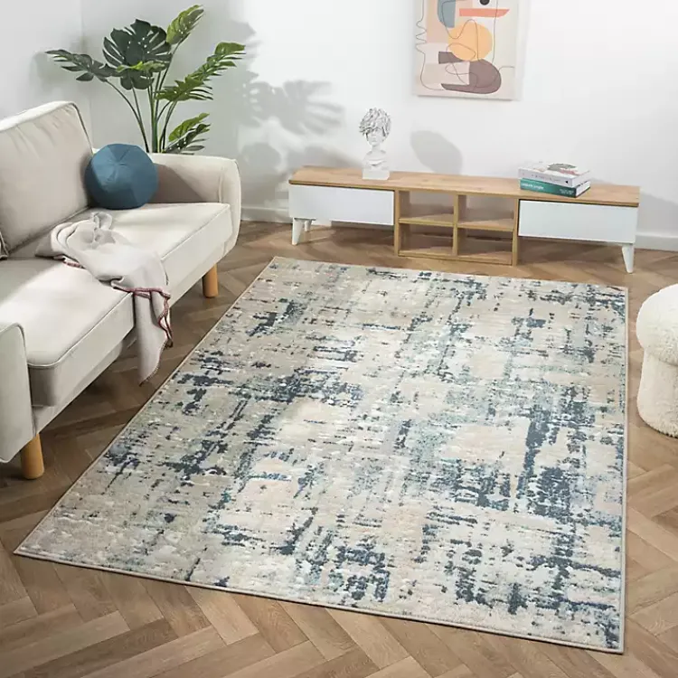 Area Rugs-Kirklands Home Blue Avalon Abstract Pattern Area Rug, 5x8