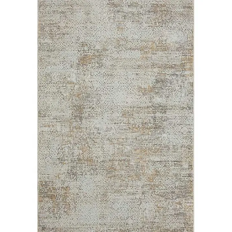 Area Rugs-Kirklands Home Brisbane Beige Faded Damask Area Rug, 4x6