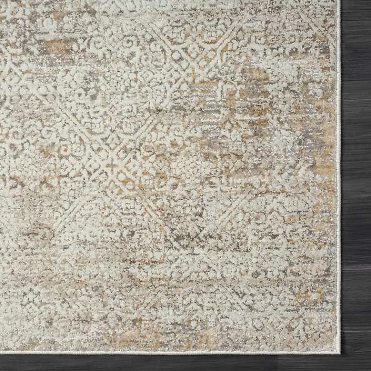 Area Rugs-Kirklands Home Brisbane Beige Faded Damask Area Rug, 8x10