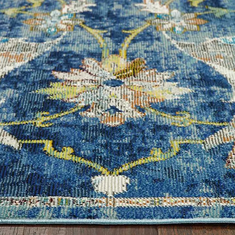 Area Rugs-Kirklands Home Navy Faded Floral Area Rug, 4x6