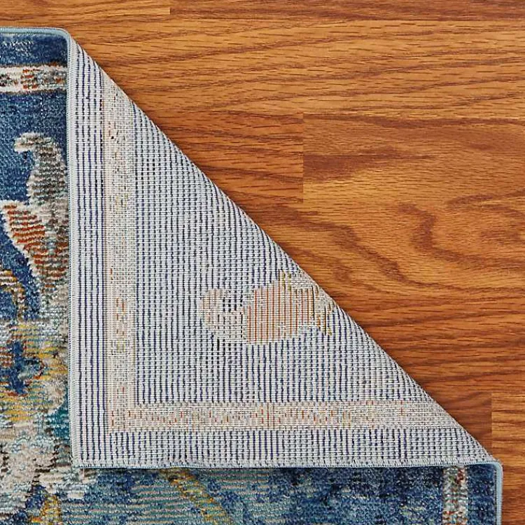 Area Rugs-Kirklands Home Navy Faded Floral Area Rug, 4x6