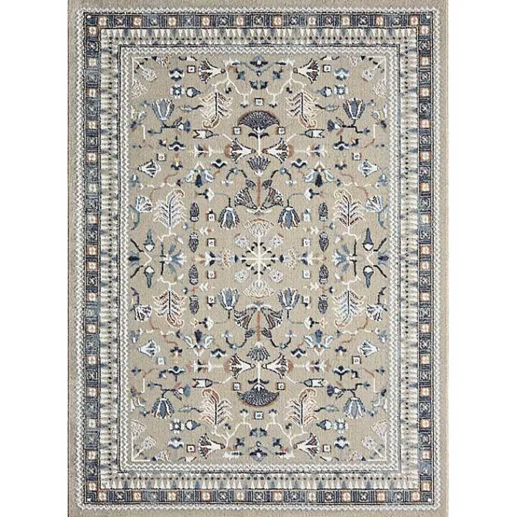 Area Rugs-Kirklands Home Vista Blue Beige Area Rug, 5x7