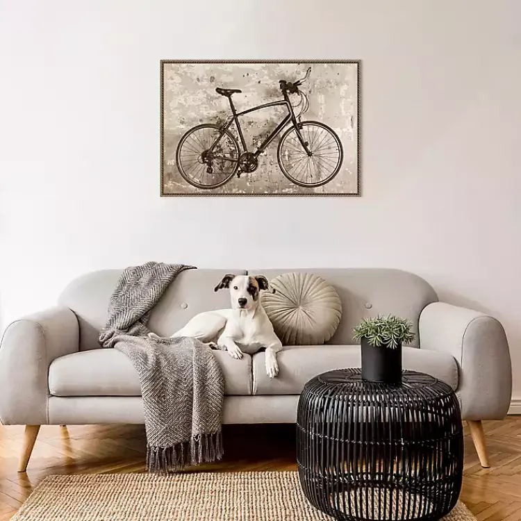 Canvas Art-Kirklands Home Black Bike Framed Canvas Art Print