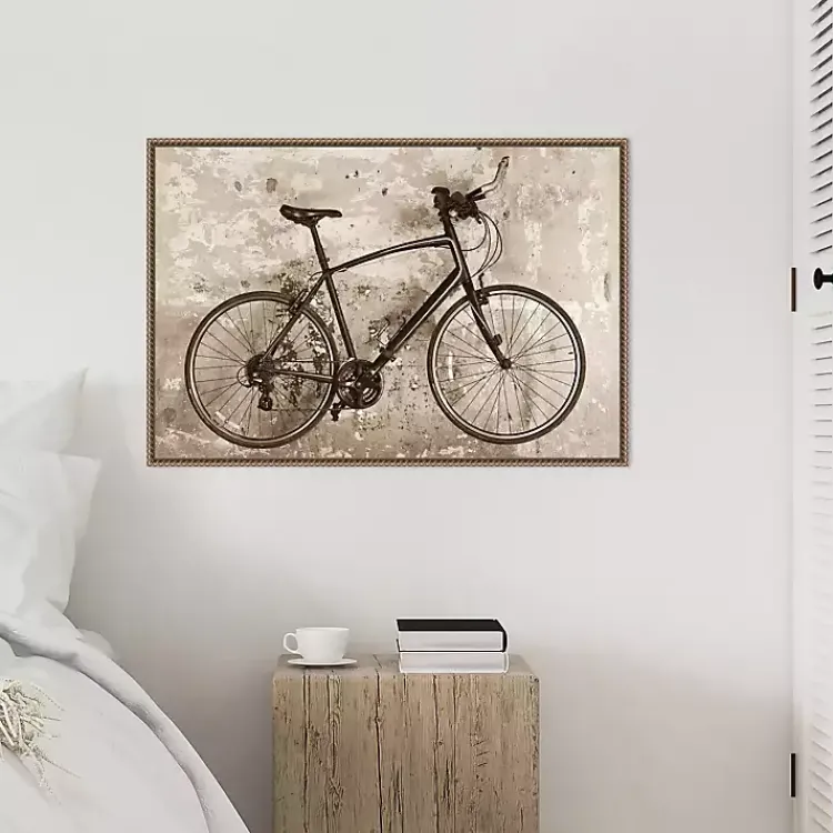 Canvas Art-Kirklands Home Black Bike Framed Canvas Art Print