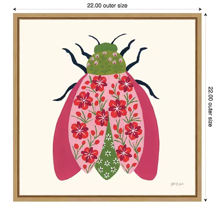 Canvas Art-Kirklands Home Pink Beetle Framed Canvas Art Print