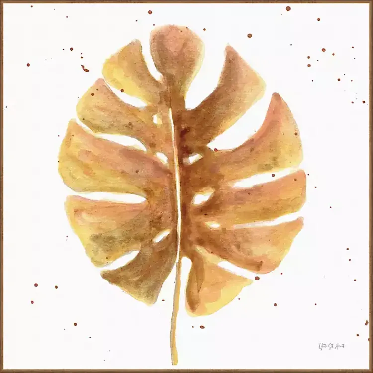 Canvas Art-Kirklands Home Golden Palm Framed Canvas Art Print