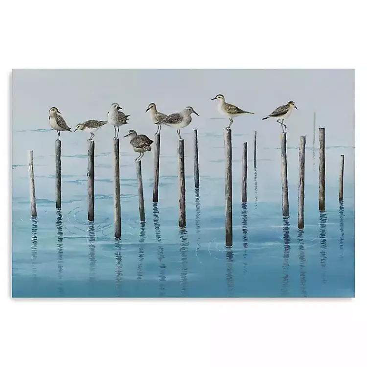 Canvas Art-Kirklands Home Sea Bird Break Canvas Art Print Blue