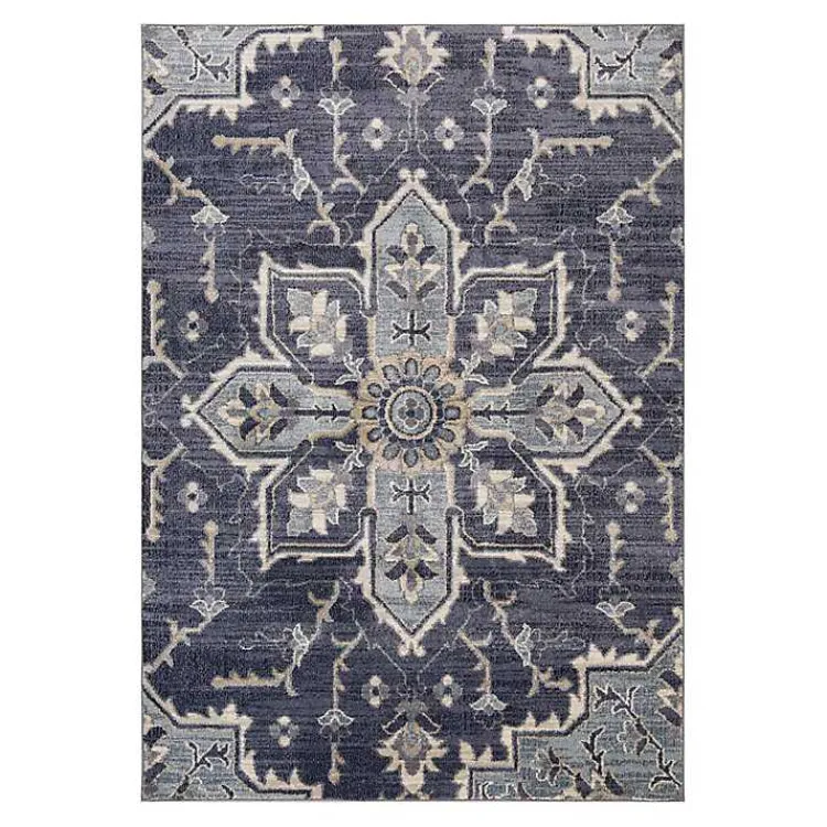 Area Rugs-Kirklands Home Jordan Eva Medallion Area Rug, 6x9 Purple