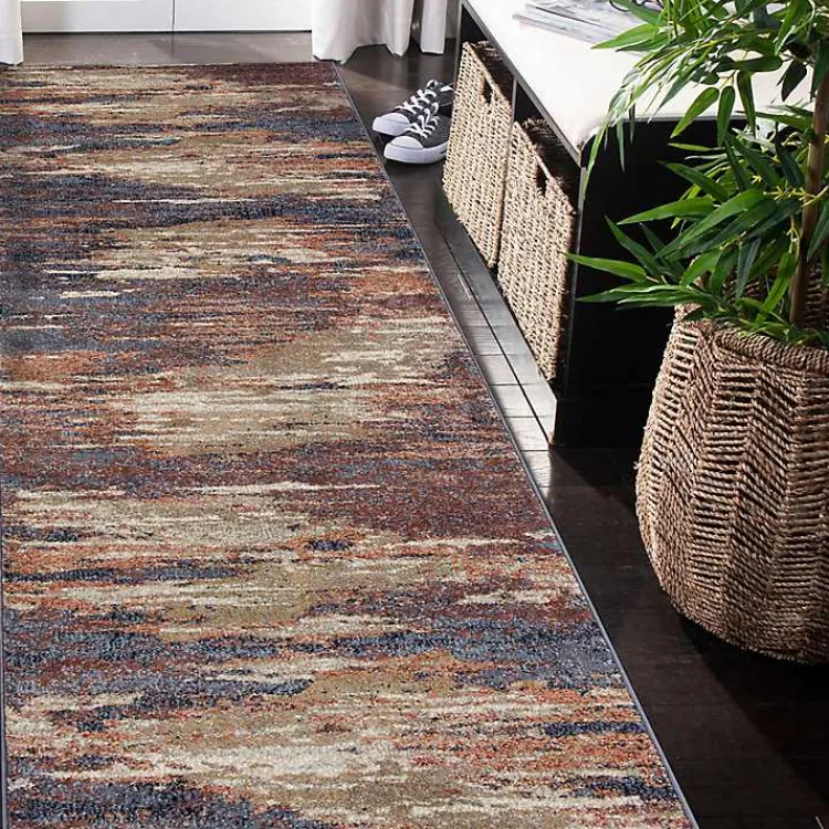 Area Rugs-Kirklands Home Jordan Delia Rust Runner, 2x10 Multi
