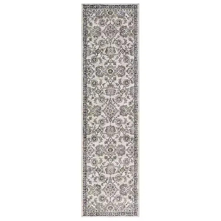 Area Rugs-Kirklands Home Jordan Bea Charcoal Runner, 2x10