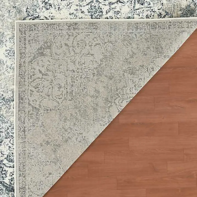 Area Rugs-Kirklands Home Cholet Ivory Blue Medallion Accent Rug, 2x3