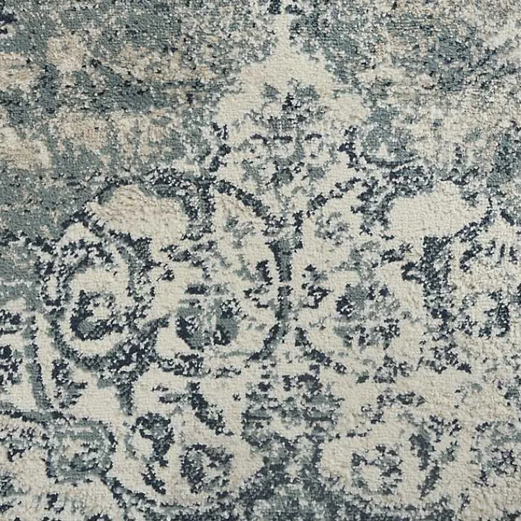 Area Rugs-Kirklands Home Cholet Ivory Blue Medallion Accent Rug, 2x3