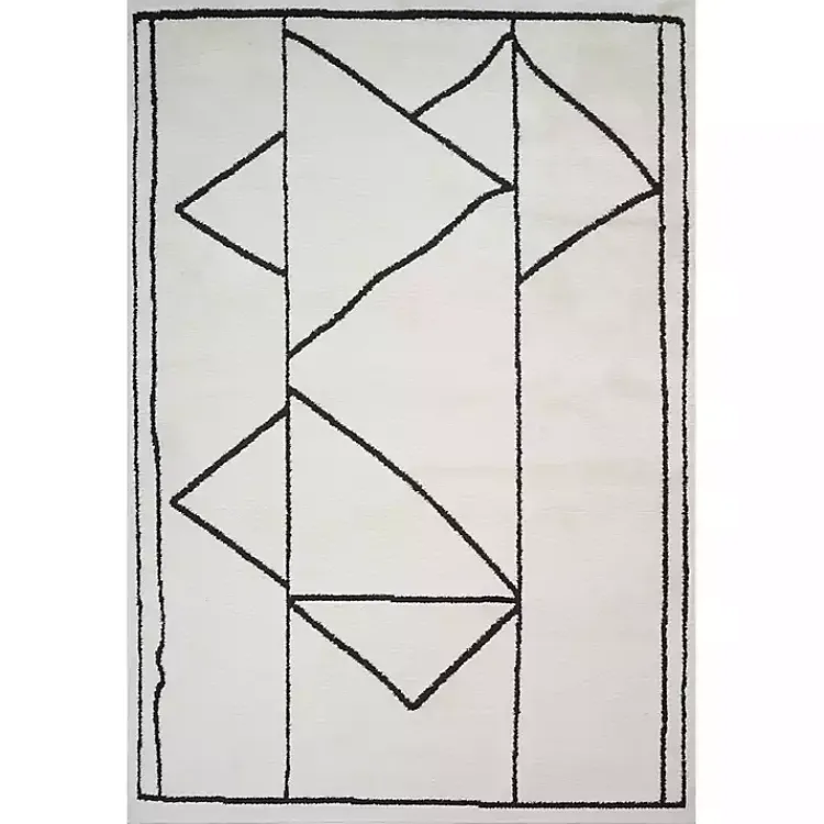 Area Rugs-Kirklands Home Ivory Moroccan Area Rug, 5x7