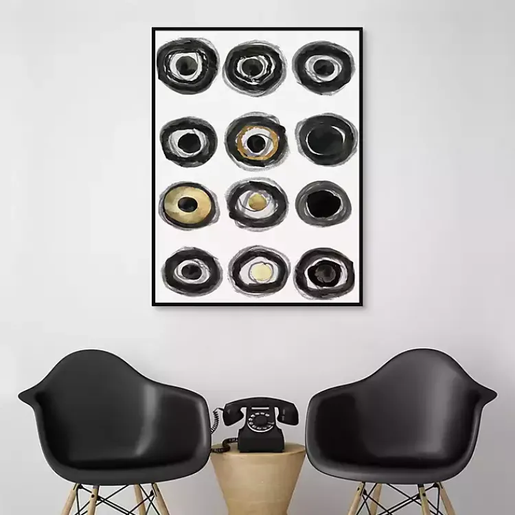 Canvas Art-Kirklands Home Neutral Circles Framed Canvas Art Print
