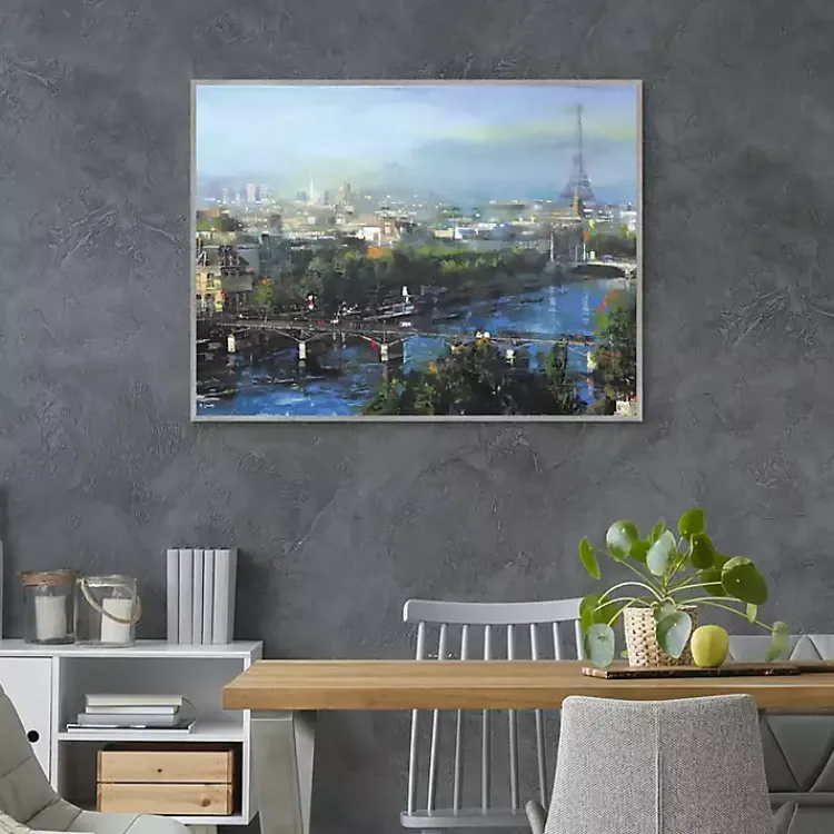 Canvas Art-Kirklands Home Paris Pedestrian Bridge Framed Canas Art Print Multi