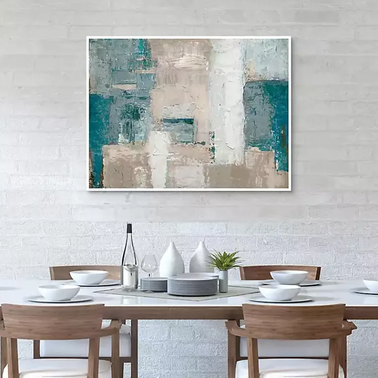 Canvas Art-Kirklands Home Cosmopolitan Blue Framed Canvas Art Print Multi