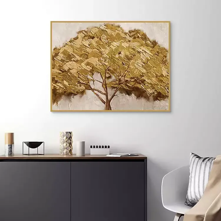 Canvas Art-Kirklands Home Majestic s Framed Canvas Art Print Gold