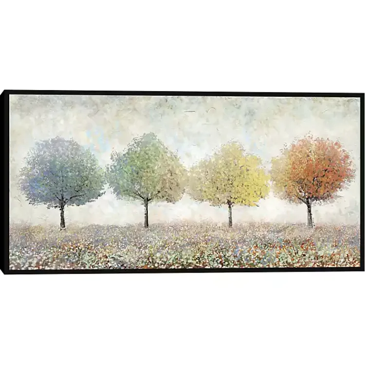 Canvas Art-Kirklands Home Transitional Trees Framed Canvas Art Print Multi