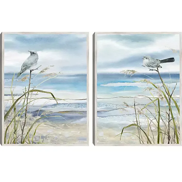 Canvas Art-Kirklands Home Seaside Rest Framed Canvas Art Prints, Set of 2 Blue