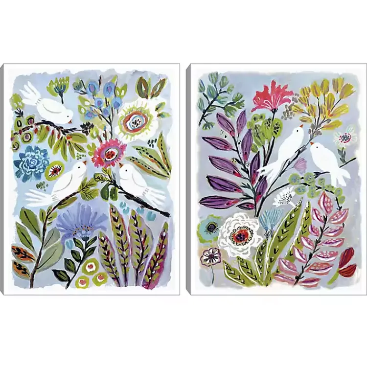 Canvas Art-Kirklands Home Bird Love Framed Canvas Art Prints, Set of 2 Multi
