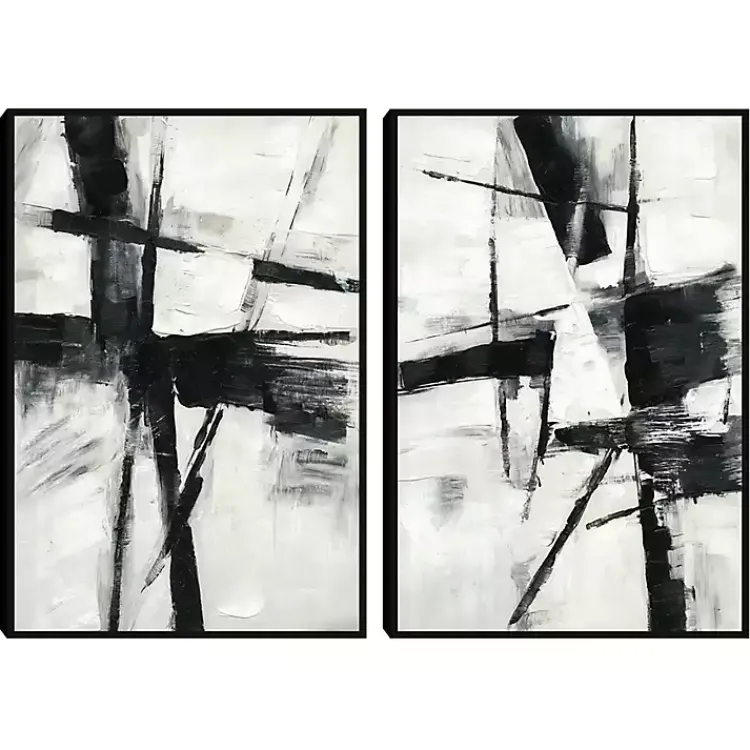 Canvas Art-Kirklands Home Brushed Away Framed Canvas Art Prints, Set of 2