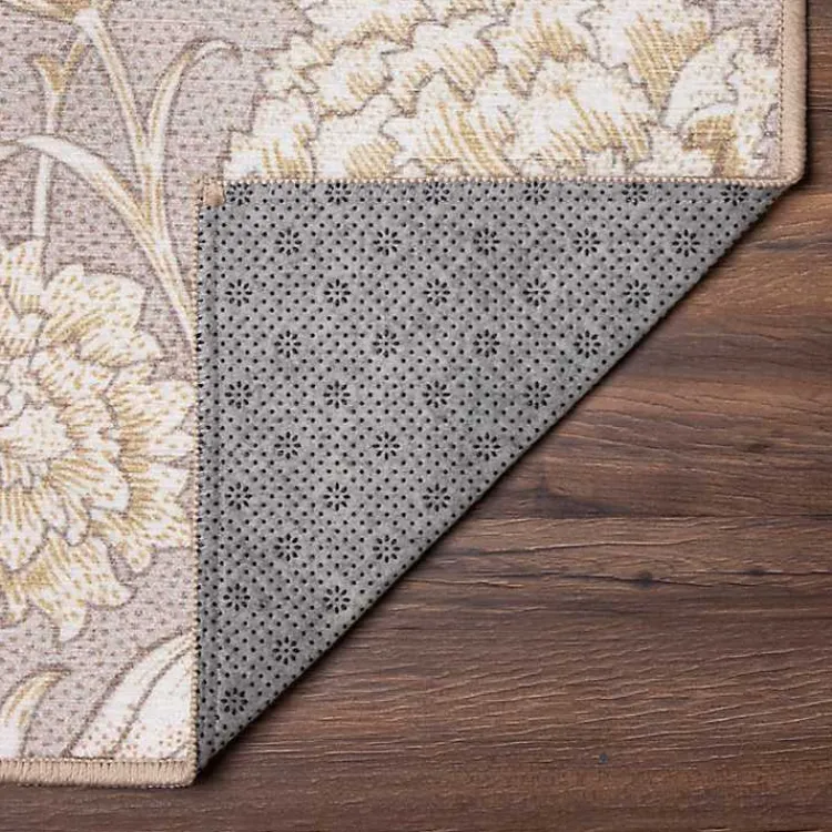 Area Rugs-Kirklands Home Kalini Natural Floral Washable Runner, 2x7