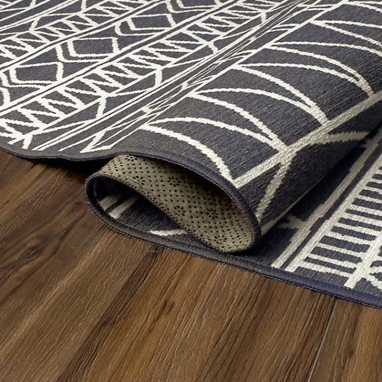 Area Rugs-Kirklands Home Gray Chelsea Geometric Washable Runner, 2x7