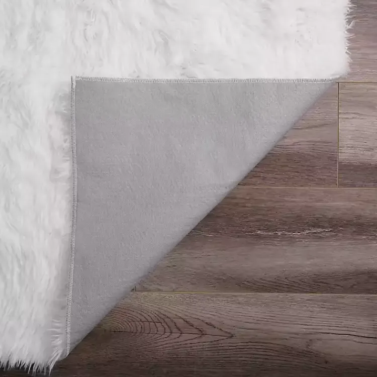 Area Rugs-Kirklands Home Shag Washable Area Rug, 3x5 White