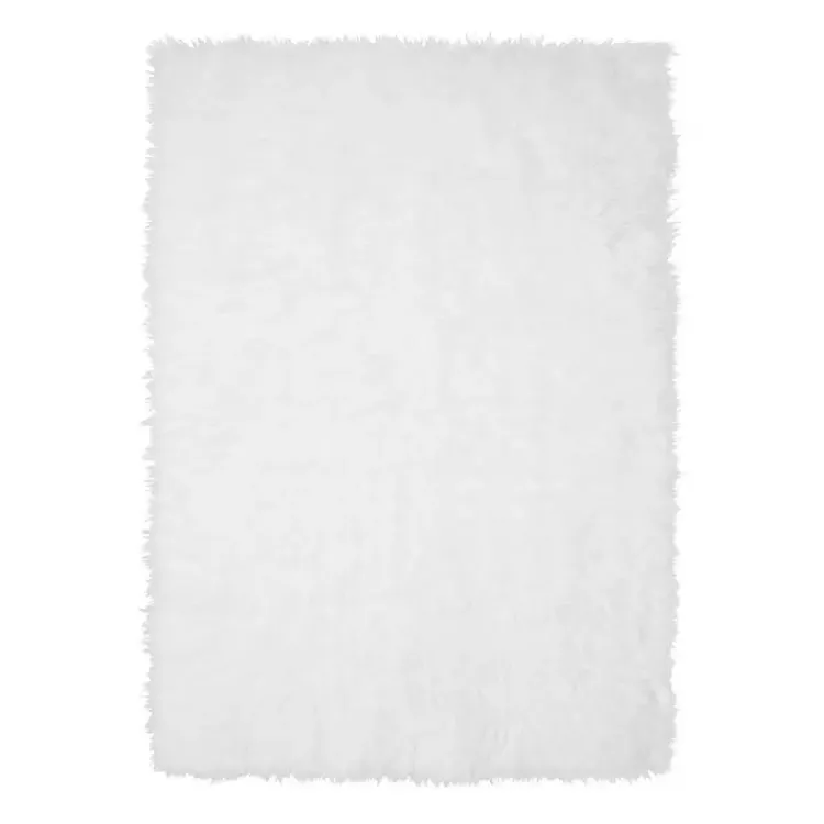 Area Rugs-Kirklands Home Shag Washable Area Rug, 5x7 White