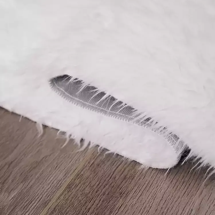 Area Rugs-Kirklands Home Shag Washable Area Rug, 5x7 White