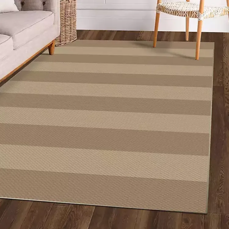 Area Rugs-Kirklands Home Anika Natural Striped Washable Area Rug, 5x7